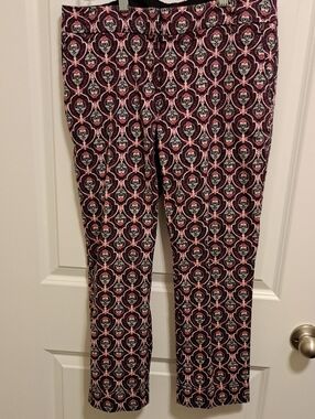 The Limited Black Pink Patterned Ankle Pants